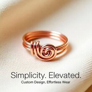 Durable Everyday Wear! Class & Sass ~ Copper Wire Wrapped Ring - Sz 5.5 + 10